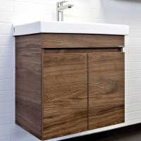 Тумба с раковиной Comforty Осло 60 00-00011149 подвесная Дуб темно-коричневый МДФ / ЛДСП