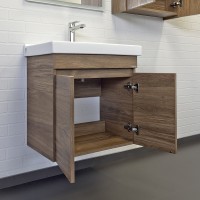 Тумба с раковиной Comforty Осло 60 00-00011149 подвесная Дуб темно-коричневый МДФ / ЛДСП