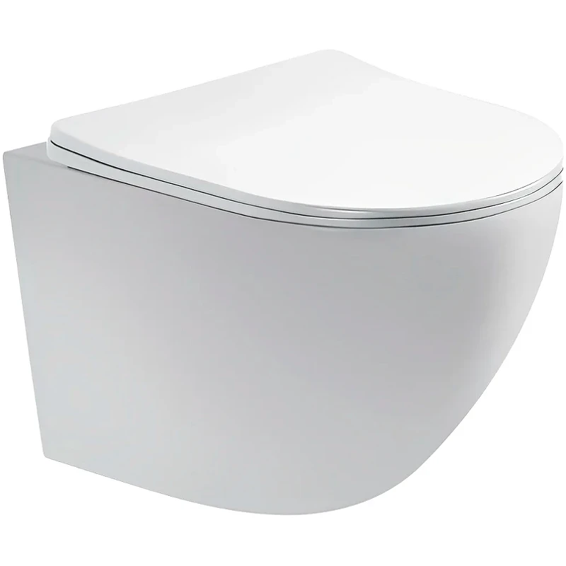 Комплект унитаза Aquatek Европа AQ1900-00 с инсталляцией WellWant Standart 50 WWISI1110B с сиденьем Микролифт и клавишей смыва Хром глянцевый фарфор подвесной
