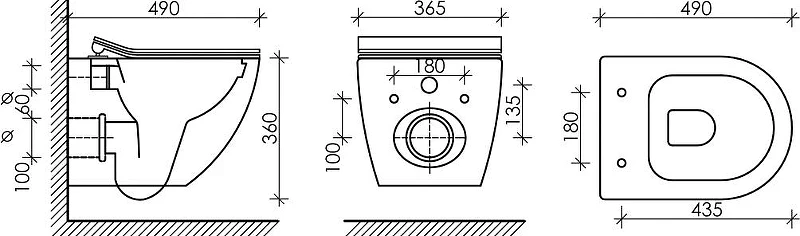 Комплект унитаза DIWO Ceramicanova Metropol CN4002MB с сиденьем с инсталляцией DIWO 4501 с клавишей смыва цвет Глянцевый белый