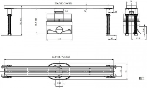 Душевой лоток Allen Brau Reality 85 9.50030.BN с решеткой цвет Никель браш