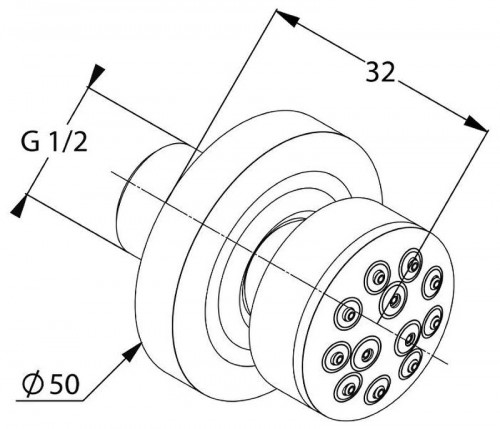 Боковая форсунка Kludi Fizz 6708305-00 Хром латунь на стену