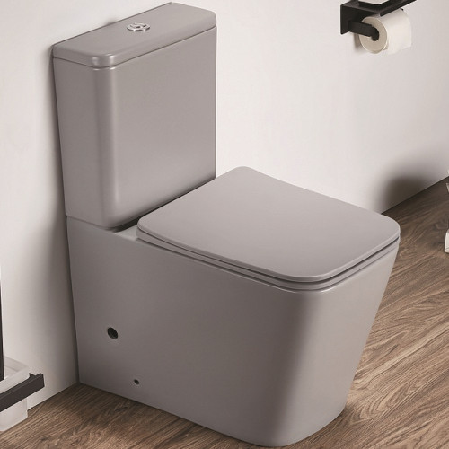 Унитаз компакт CeramaLux 2170AXMH Светло-серый матовый с бачком и сиденьем Микролифт фаянс напольный