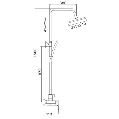 Душевая система Rose R18 R1836-6 Хром