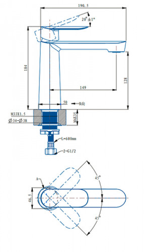Смеситель для раковины Arrow AMP11866GG цвет Серый