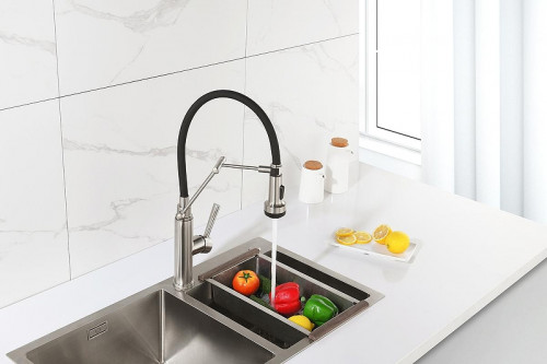 Смеситель для кухни Emar Steel ЕСВ 7012 цвет Сатин