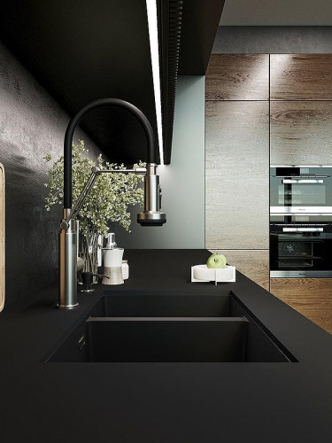 Смеситель для кухни Emar Steel ЕСВ 7012 цвет Сатин