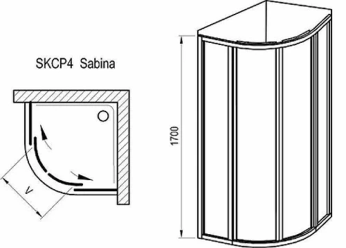 Душевой уголок Ravak Supernova SKCP4-90 Sabina 90x90 31177VU0011 профиль Сатин витраж пластик Pearl