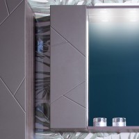 Подвесной шкаф Бриклаер Кристалл 20 4627125414596 Софт Графит Ясень Анкор темный МДФ / ЛДСП