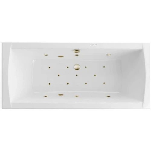 Акриловая ванна Excellent Aquaria Lux Slim 180x80 WAEX.AQU18S.RELAX.BR цвет Белый с гидромассажем форсунки Бронза