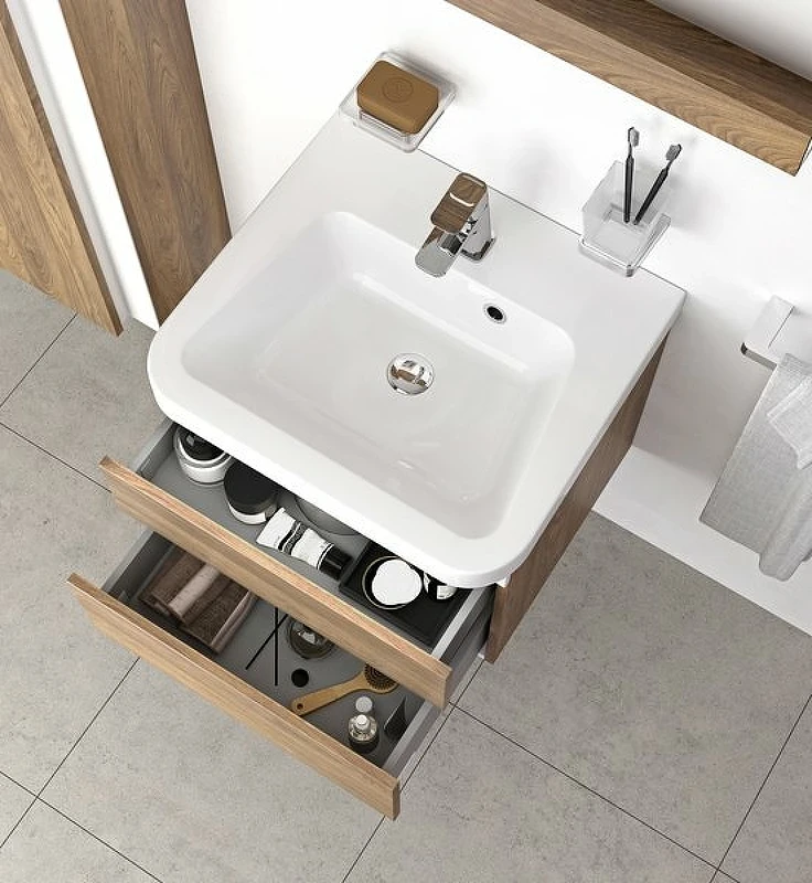 Раковина Ravak 10° 65 XJI01165000 Белая искусственный камень (литьевой мрамор) подвесная, полувстраиваемая