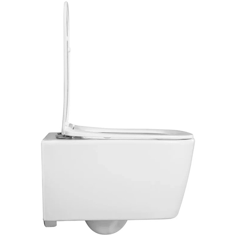 Комплект унитаза Aquatek Либра New AQ1148N-00 с инсталляцией Grohe Rapid SL 38721001 с сиденьем Микролифт и клавишей смыва Хром фарфор подвесной