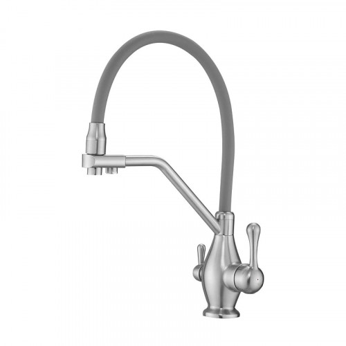 Смеситель для кухни Rose R858L цвет Сатин Серый