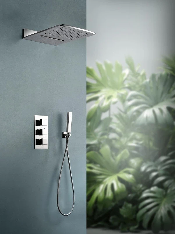 Душевая система AltroBagno Cascata 040101 Cr с термостатом цвет Хром