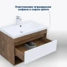 Тумба под раковину Aquanet Тренд 75 345118 подвесная Дуб рустикальный Белый сатин