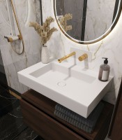 Раковина Boheme Armadi Art Flat 70 888-70 Белая матовая искусственный камень (литьевой мрамор) подвесная