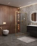 Душевой уголок Cezares Molveno 140x90 MOLVENO-AH-11-140/90-C-BORO-IV профиль Брашированное золото стекло прозрачное