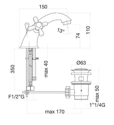 Смеситель для раковины Fiore Margot 26ZZ0622 цвет Бронза