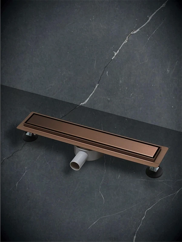 Душевой лоток AltroBagno Livello 60 071238 BC с решеткой цвет Медь матовая / под плитку