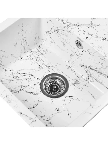 Кухонная мойка Wisent 59,5 WB19-12/WGER013 цвет Бело-черный мрамор