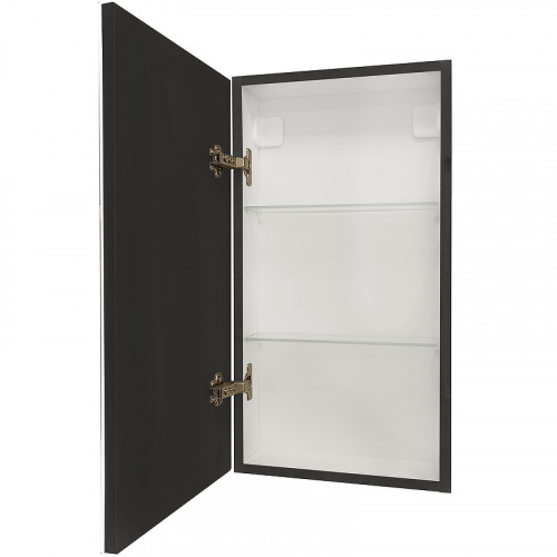 Зеркальный шкаф Континент Mirror Box black Led 35 L МВК063 с подсветкой Черный МДФ / ЛДСП, стекло