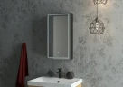 Зеркальный шкаф Континент Mirror Box black Led 35 L МВК063 с подсветкой Черный МДФ / ЛДСП, стекло