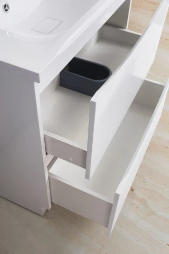 Тумба с раковиной BelBagno Marino 80 MARINO-800-2C-PIA-BL-P+80 BB800/450-LV-MR-PR Белая