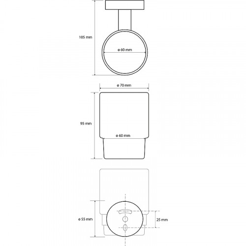 Стакан для зубных щеток Bemeta Sablo 160110012 Золото матовое
