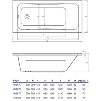 Акриловая ванна Koller Pool Edge 170х70 без гидромассажа