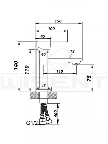 Смеситель для раковины Wisent W1049 цвет Хром