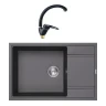 Кухонная мойка Florentina Липси 78 XL 20.505.D0780.102 Черная со смесителем Haiba HB4113-7 Черный