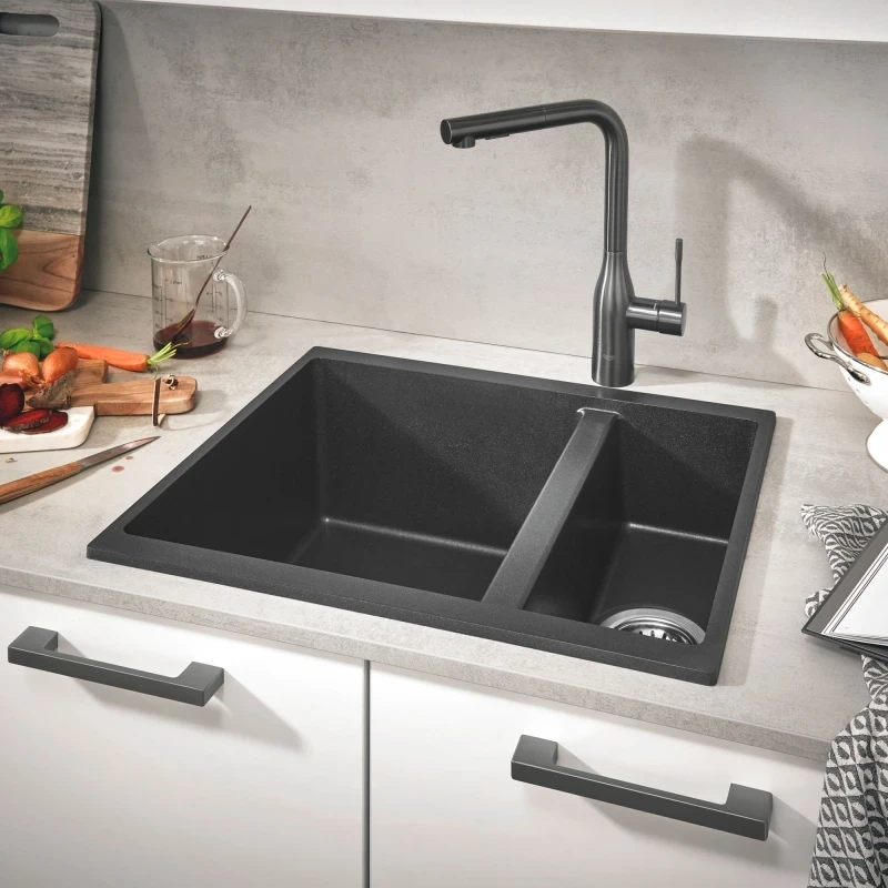 Кухонная мойка Grohe K500 56 31648AP0 Черный гранит искусственный камень (литьевой мрамор) встраиваемый