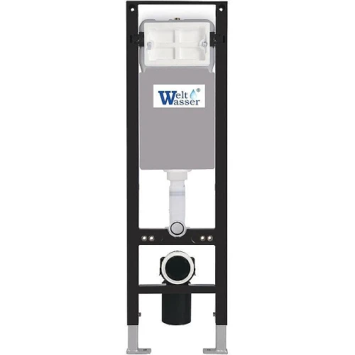 Комплект унитаза с инсталляцией WeltWasser AMBERG 350 + MERZBACH 043 GL-BL + AMBERG RD-BL 10000012369 цвет Черный глянцевый с сиденьем Микролифт и клавишей смыва цвет Черный
