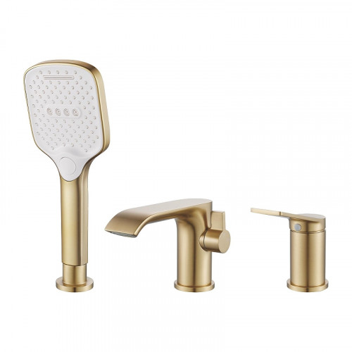 Смеситель на борт ванны Shevanik S41G S4112G цвет Золотой сатин
