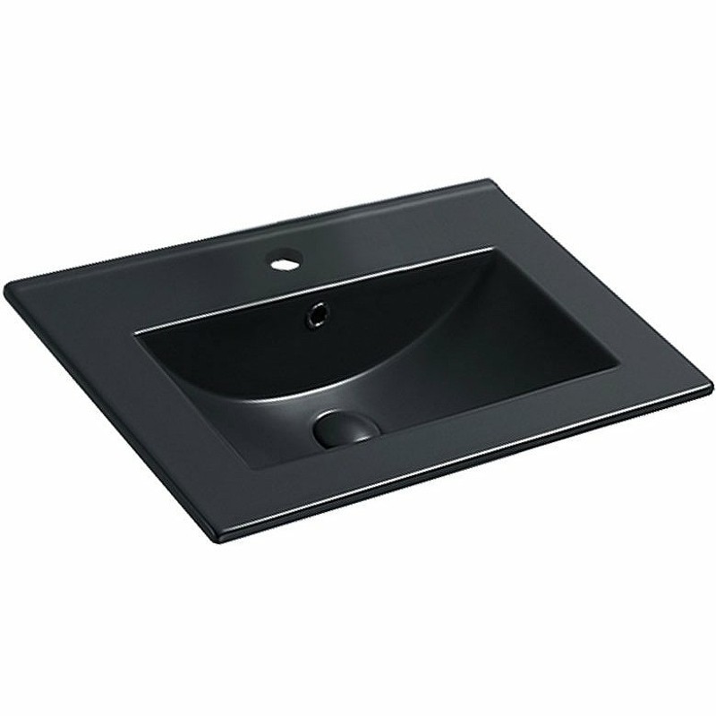 Раковина Vincea 60 VBS-13960MB Черная матовая фарфор полувстраиваемая