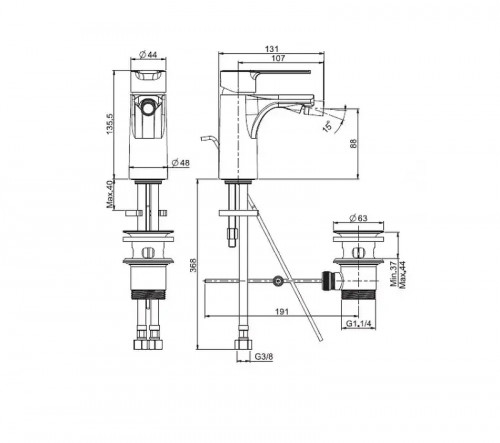 Смеситель для биде Fima Carlo Frattini Mast F3132CR цвет Хром