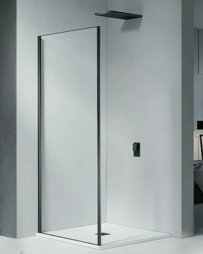 Душевая стенка Good Door Cofe SP-80-C-B 80 КФ00018 профиль Черный стекло прозрачное