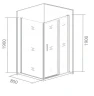 Душевая стенка Good Door Cofe SP-80-C-B 80 КФ00018 профиль Черный стекло прозрачное