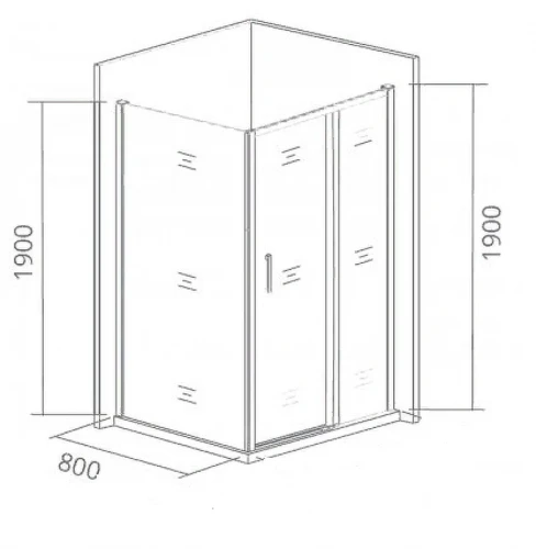 Душевая стенка Good Door Cofe SP-80-C-B 80 КФ00018 профиль Черный стекло прозрачное