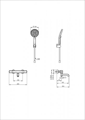 Смеситель для ванны Wonzon & Woghand Stay WW-B2016-A1-BG с термостатом цвет Брашированное золото