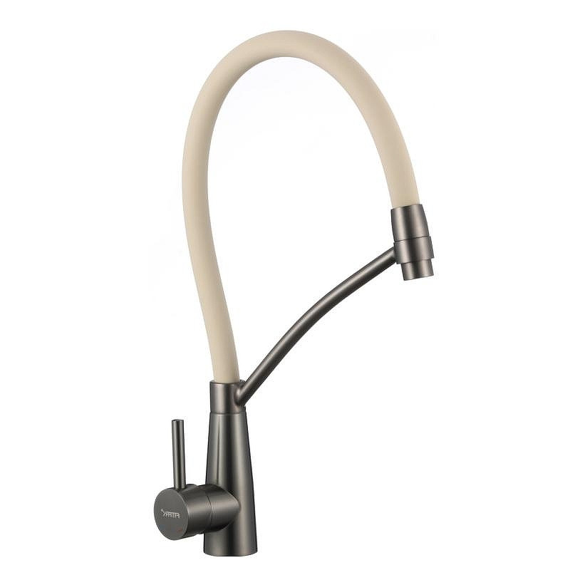 Смеситель для кухни Fmark FS8255Q-12 цвет Графит Бежевый