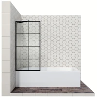 Шторка на ванну Ambassador Bath Screens 80х140 16041209 профиль Черный стекло прозрачное