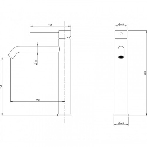 Смеситель для раковины Milacio Ultra MCU.551.MB Черный матовый нержавеющая сталь