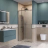 Душевая дверь BelBagno Soft Close-1 100 SOFT_CLOSE-1-BF-1-100-C-GM профиль Оружейная сталь стекло прозрачное