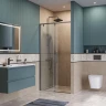 Душевая дверь BelBagno Soft Close-1 100 SOFT_CLOSE-1-BF-1-100-C-GM профиль Оружейная сталь стекло прозрачное