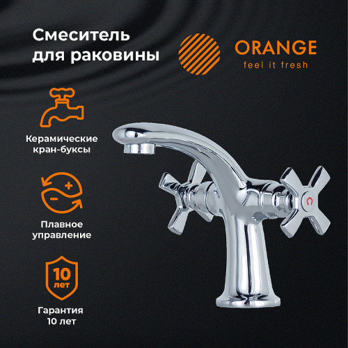 Смеситель для раковины Orange Kristi M33-021cr Хром латунь на столешницу