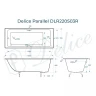 Чугунная ванна Delice Parallel 150x70 DLR220503R с ручками без антискользящего покрытия
