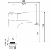 Смеситель для раковины WesnaArt Nova NOV03-210Black Черный матовый латунь