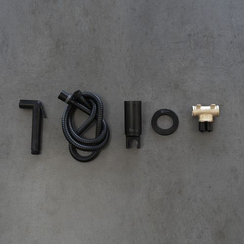 Гигиенический душ со смесителем Lemark Solo LM7171BL Черный матовый латунь встраиваемый