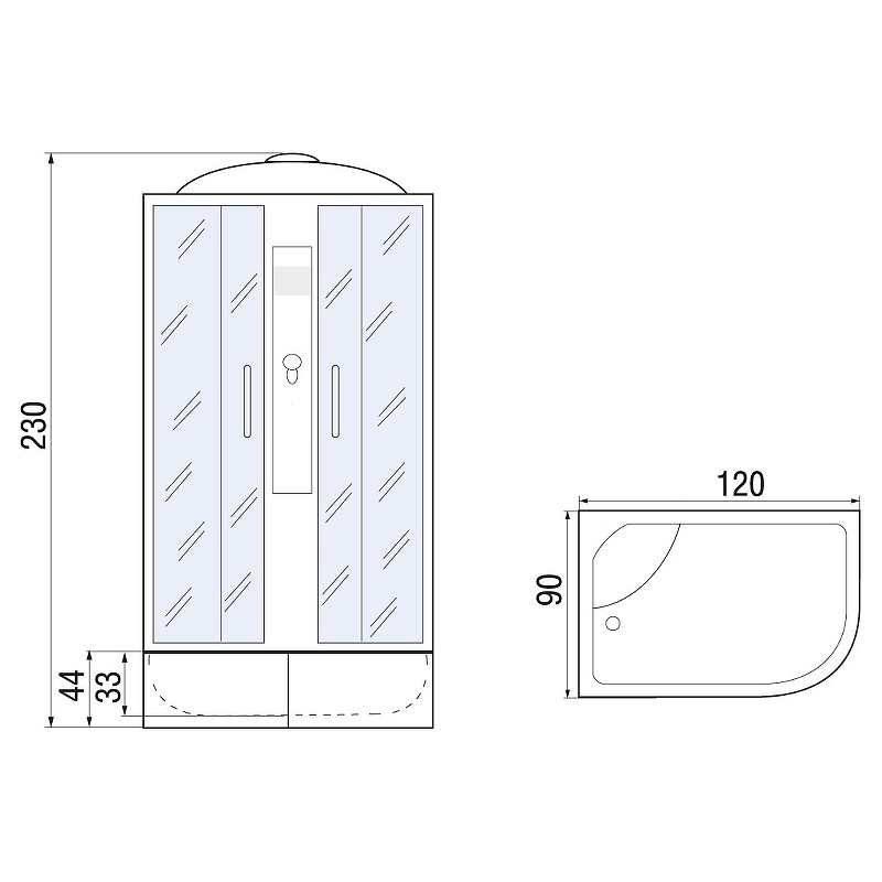 Душевая кабина River Desna XL 120x90 MT L 10000006161 с поддоном